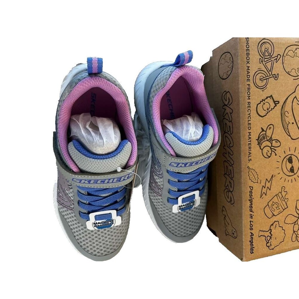 Skechers Kids Shoes Size 1.5 Unisex Little Kid Gray Microspec Sneakers New